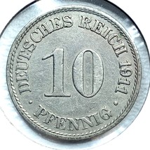 1911 A German Empire 10 Pfennig Coin - $8.90