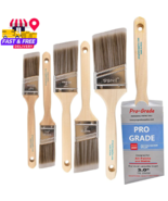 Pro Grade Latex & Oil Based Angle Paint Brushes Stain Brushes 6 Pack Variety - $23.06