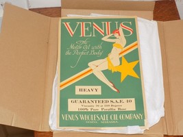 Vintage Venus Motor Oil Paper Advertising Poster - $1,384.01 MXN