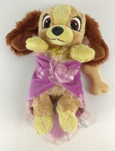 Disney Park Babies Lady &amp; The Tramp Lady 12&quot; Plush Stuffed Blanket Wrap Puppy - £27.34 GBP