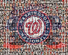 Washington Nationals and Senators Mosaic Print  designed using players t... - £34.36 GBP+