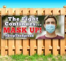 FIGHT CONTINUES MASK UP Advertising Vinyl Banner Flag Sign Many Sizes PO... - $21.80+