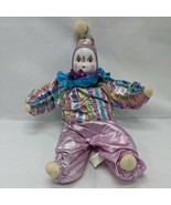 Vintage 12&quot; Pastel Circus Clown Doll Half Sand Half Cotton - €18,41 EUR