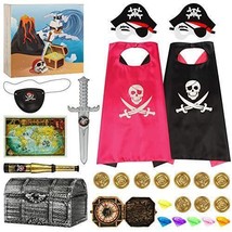 Unisex Kids Pirates Costume Set - 2 Reversible Capes and Accessories - £11.00 GBP