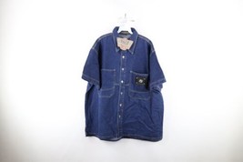 NOS Vintage 90s Paco Jeans Mens Size 2XL Baggy Fit Denim Jean Button Shirt Blue - £62.02 GBP