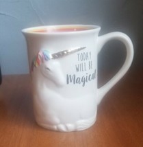 Rainbow Unicorn Mug Today Will Be Magical Coffee Cup Our Name Is Mud - £9.88 GBP