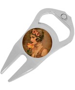 Vintage Flapper Girl Golf Ball Marker Divot Repair Tool Bottle Opener - £9.40 GBP