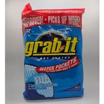 Vintage GRAB IT Dry Disposable 32 Unscented Dusting Cloths New Sealed - £29.82 GBP