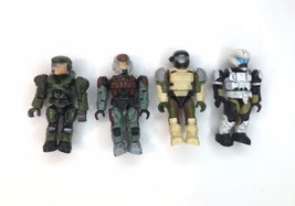 Lot of 4 Halo Mega Blocks Mini Figures Green Brown White - £7.99 GBP