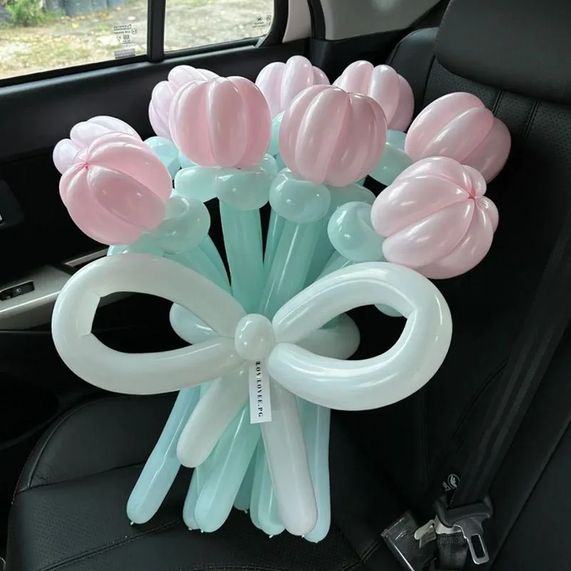 Long balloon homemade tulip bouquet suit DIY twist band magic outdoor pho - $11.76+