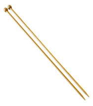 Wood Knitting Needles Smooth Lightweight Bamboo 5.5 mm / 9  13.75&quot; - £8.53 GBP