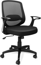 Kolliee Mid Back Mesh Office Chair Ergonomic Swivel Black Desk Office Chair Flip - £93.51 GBP