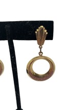 Vintage Gold-Tone Clip-On Earrings With Ornate Circular Design - $19.65