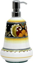 Liquid Soap Lotion Dispenser DERUTA VARIO Majolica Chrome Pump Black Ceramic - £150.72 GBP