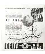 1942 Delta Airlines Atlanta Advertisement WW2 Era Aviation Vintage E90G1 - €17,24 EUR