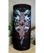 Anne Stokes Gothic Blue Dragon Duo With Celtic Cross Table Column Shade ... - $27.99