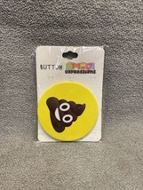 NEW Emoji Expressions Poop Emoji Button Pin JD KG Novelty Gag Gift - £9.34 GBP