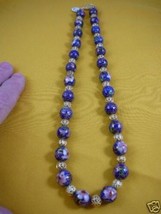 (v259-20) Blue brass Cloisonne traditional beaded bead Necklace JEWELRY fashion - £53.05 GBP
