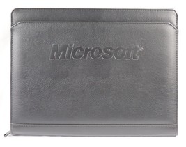 VINTAGE Microsoft Promotional Leather Portfolio Organizer w/ Notebook - £77.39 GBP