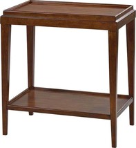 Side Table Small Lipped Top Rectangular Rustic Brown Distressed Wood Hand-Rubbed - £798.55 GBP