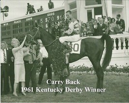 1961 - CARRY BACK in the Kentucky Derby Winners Circle #1 - 10&quot; x 8&quot; - £15.98 GBP