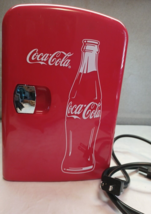Coca-Cola Classic 4L Mini Fridge w/ 12V DC Cord 6 Can Portable Cooler Compact  - £17.09 GBP
