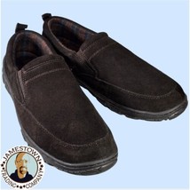 Indoor Outdoor Slipper Brown Suede Flannel Lined George Men&#39;s Turin SIZE 7-8 - £10.38 GBP