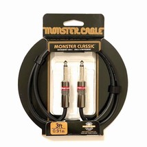 Monster Classic Instrument Cable 3ft Straight Professional Quality 1/4&quot; TS Male - £15.52 GBP