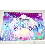 Mermaid Birthday Party Decorations with Balloons Backdrop Plates &amp; Cups ... - £31.54 GBP