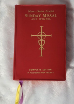 1986 New Saint Joseph SUNDAY MISSAL &amp; Hymnal Complete Edition T820 Red V... - $22.79