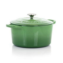 Crock-Pot Artisan 2 Piece 5 Quarts Enameled Cast Iron Dutch Oven in Pistachio... - $113.36