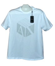 Armani Exchange  White Gray Logo Design Cotton  Men&#39;s Regular Fit T-Shirt Sz XL  - £40.73 GBP