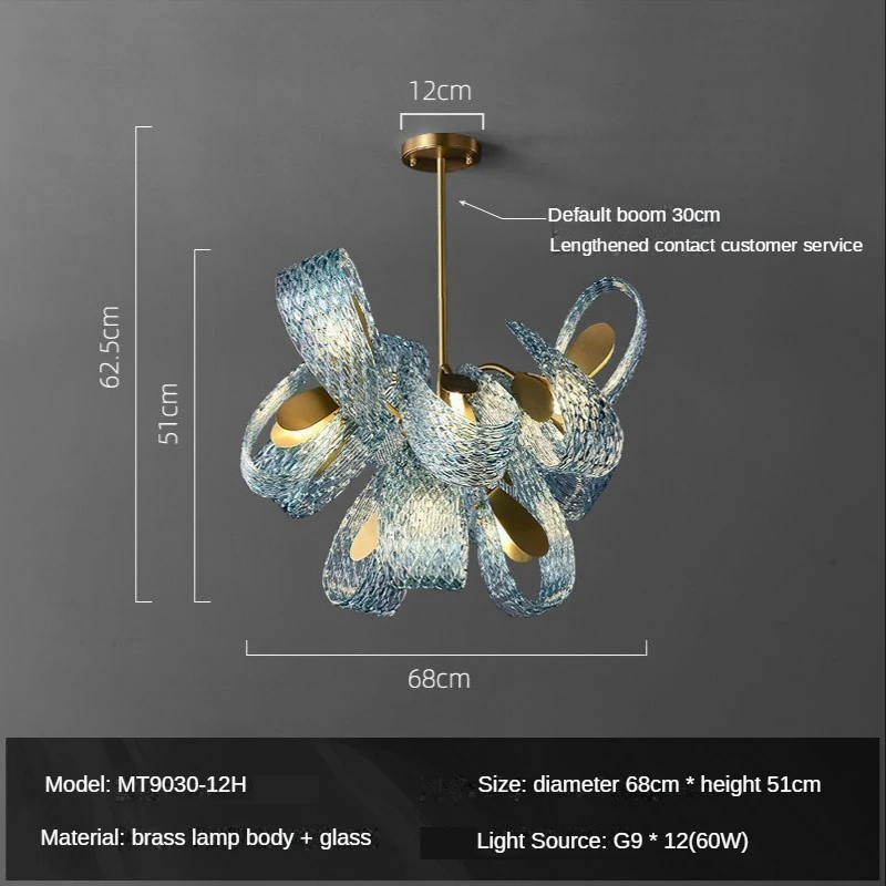 Living Room Peacock Leaf Ceiling Chandeliers  Household  Pure Copper room Lamp D - £131.82 GBP