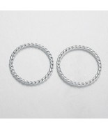10 Ring Charms Shiny Silver Linking Rings Textured Pendants Large Rings ... - $2.73