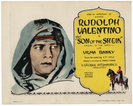 THE SON OF THE SHEIK (1926) Unrestored Title Lobby Card Valentino&#39;s Last Film - £635.48 GBP