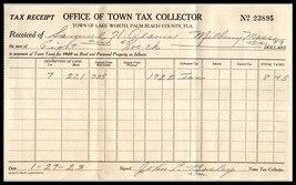 1923 Town Of Lake Worth, Florida, Tax Collector, Billhead A1 - $3.95