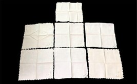 Vintage Linen Tablecloth & Napkin Lot Mixed Styles Embroidered Crochet Monogramm image 4