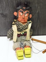 Vtg Japanese Angry Man Marionette Puppet Toy Sumo Hair Kimono Fighting Fists - £56.97 GBP