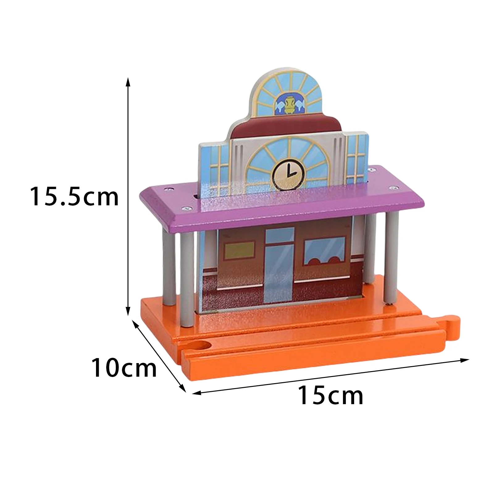 Game Fun Play Toys Wooden Railway Station Small Locomotive Rail Car Playthings T - £23.10 GBP