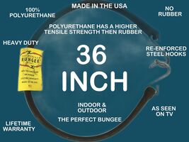NEW HEAVY DUTY The Perfect Bungee Strap Black Polyurerthane MADE IN THE ... - $19.12