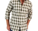 Alfani Men&#39;s All Cotton Woven Droa Plaid Shirt in Costa Green-Large - $18.99