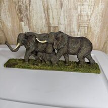 Elephant Family Sculpture Figurine Herd African Wildlife Resin Display - $29.99