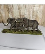 Elephant Family Sculpture Figurine Herd African Wildlife Resin Display - $29.99