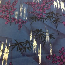 Alexander Henry BAMBOO Cotton Fabric Blue Purple Floral Hawaiian Quilting 1 Yd - £18.64 GBP