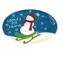 Cookies for Santa Holiday 2006 Starbucks Plate Dish 8 X 5.5 Snowman Sled Red Hat - £19.74 GBP
