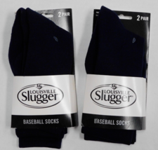 Louisville Slugger Youth Size 9-1 Baseball Socks Navy Blue 2 pair x 2 packages - £7.88 GBP