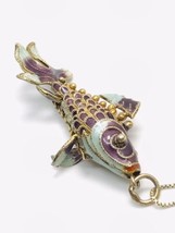 Beautiful Chinese Sterling Silver Enamel Articulated Koi Fish 18”-20” - £66.85 GBP