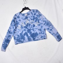 Freeze Women’s Tie-Dye PEACE Sweatshirt Blue White Long Sleeve Pullover ... - $11.34