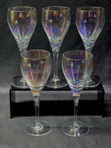 Iridescent Bohemia Crystal 6.75&quot; Red Wine Glass Pattern BOC168 - EUC Set Of 5 - £29.58 GBP