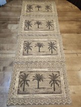 4 Vintage Canvas Burlap Thick Placemats Palm Trees Desert Brown Colors Beautiful - $20.00